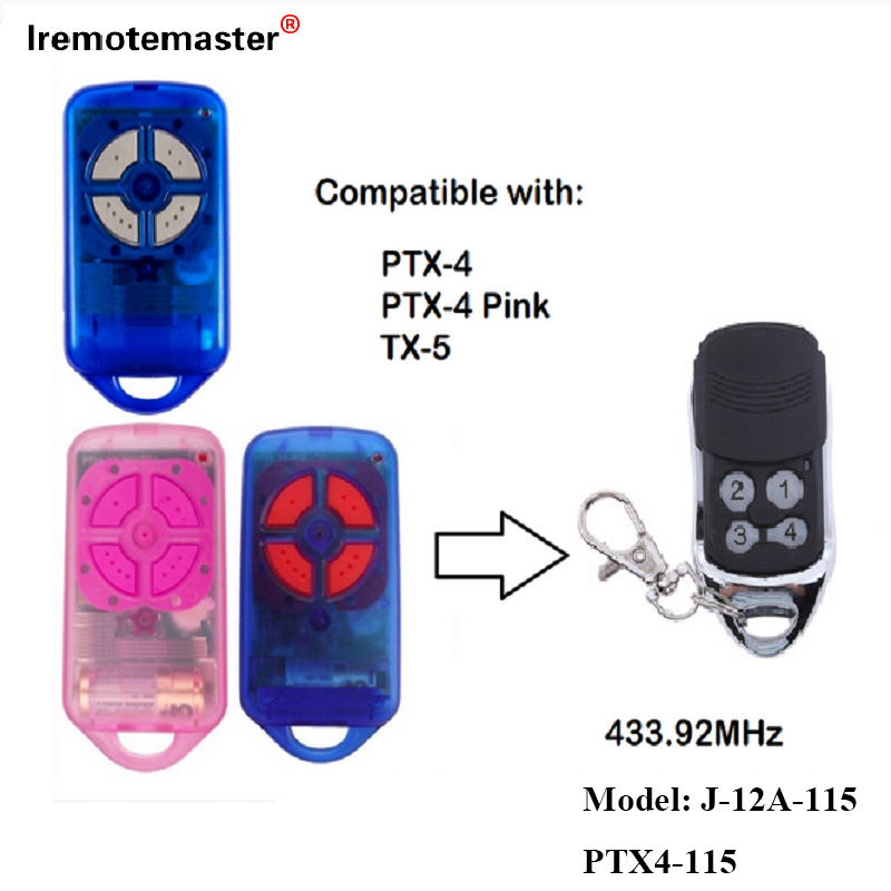 PTX4 433.92 MHz கேட் கேரேஜ் கதவு ரிமோட் கண்ட்ரோல் ரோலிங் குறியீடு